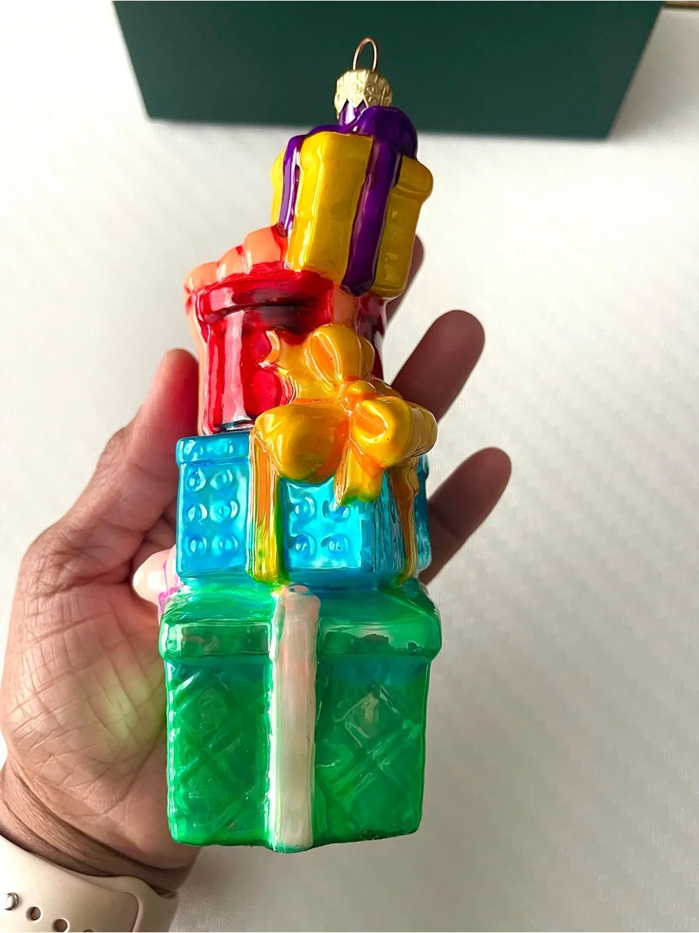 KOMOZJA Tower of Treasures Christmas Decoration Ornament Blown Glass Handpainted